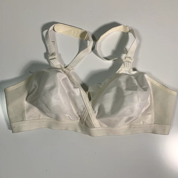 SOLD VTG Sears Bra Size 42C Off White Wire Free Wireless Full Coverage Wide - Picture 1 of 9